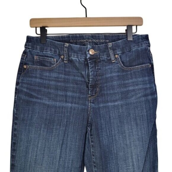 Chicos Womens So Slimming Girlfriend Crop Jeans~Size 0.5 (6/Small)~Blue Denim - Picture 3 of 12
